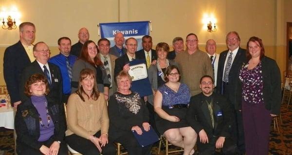 Club members and officers with Kiwanis International President Elect
