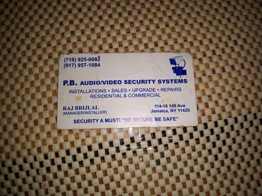 Pb audio video security system