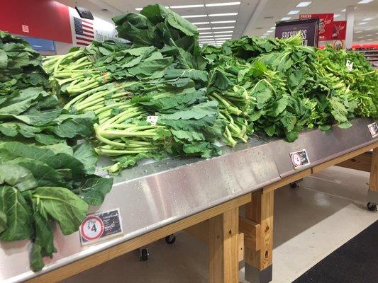 Plenty of greens (turnips, collards, mustard) available during the holidays.