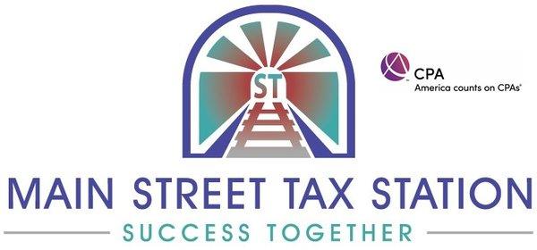 Main Street Tax Station logo with CPA symbol from the AICPA.