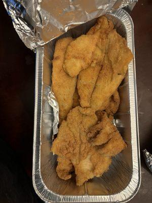 Freshly fried flounder