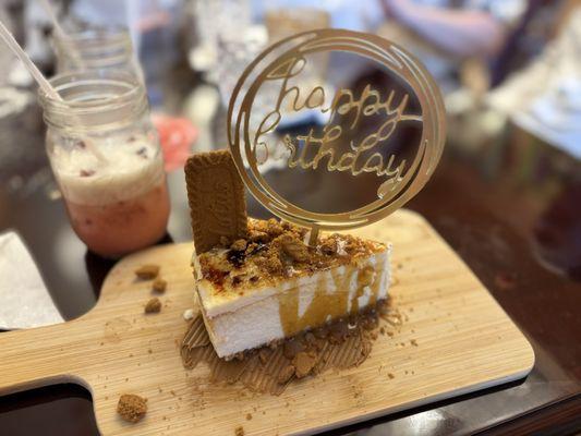 Surprise bday biscoff cheesecake