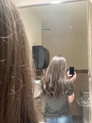 What I got. A trashy trim. No layering. No bangs.