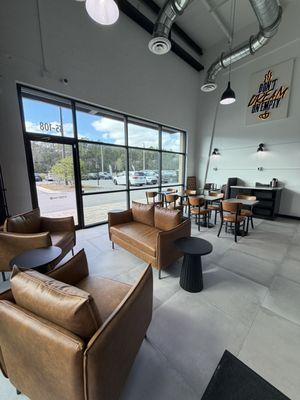 Some of the indoor seating