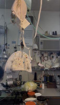 Loose wires/needles from ceiling and food/produce left out