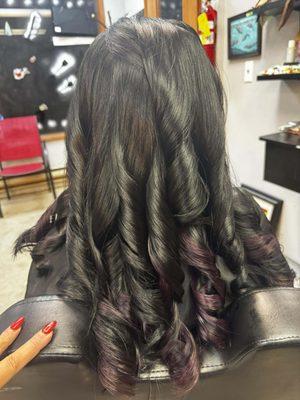 Black Color with Plum Pieces!