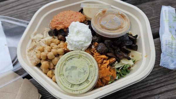 Build your own salad. Mushrooms are good, but stay away from crispy rice.