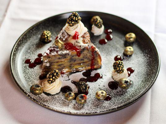 House-made Blueberry Bread Pudding ... always delicious! Available for brunch and occasionally for dessert!