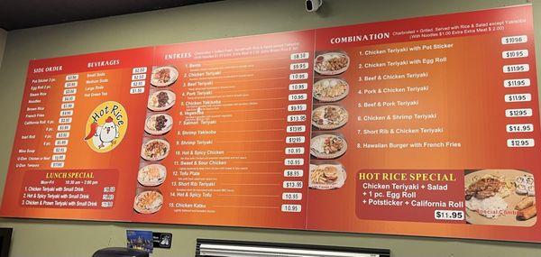 Menu as of 10/21/2024