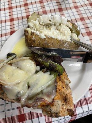 Saturday night special: smothered chicken breast. Yum!