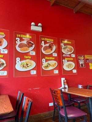 Menu! # 1 Whole Chicken combo # 2 Half Chicken combo # 3 1/4 Dark Meat C