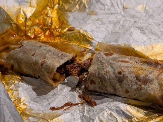 Pollo en mole burrito