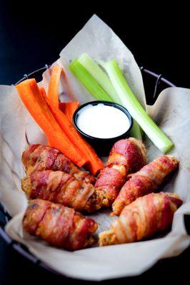 Our Famous Bacon Wrapped Chicken Wings! Great for sharing or keeping them all to yourself.