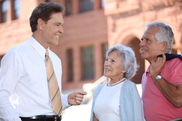 Robert Reeves with clients