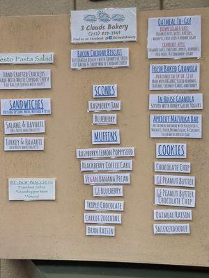 January 2024 Bakery menu