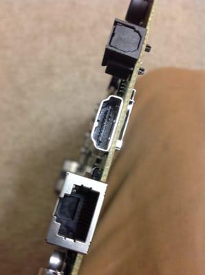 This is a faulty HDMI port with loose pins. We can fix these!