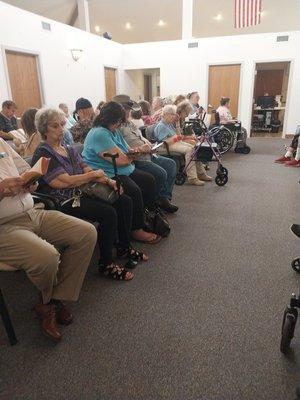 Waiting room packed and there is a serious one one just like that. No apologies