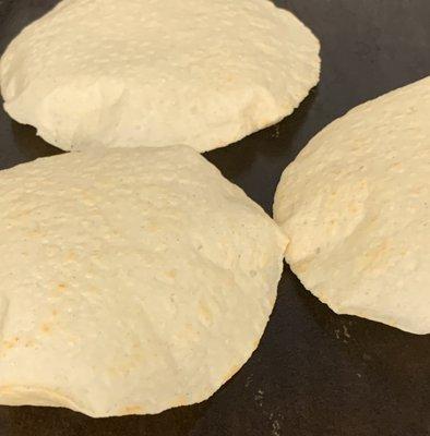 Handmade tortillas.