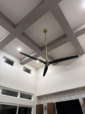 18' Ceiling painted and fan installed