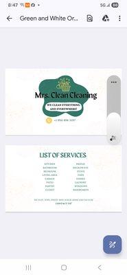 Mrs Clean Cleaning Services