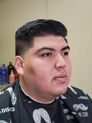 Comb over taper, Lined up