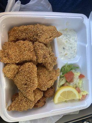 Dairyland Old Fashion Hamburgers. Excellent fried catfish plate.