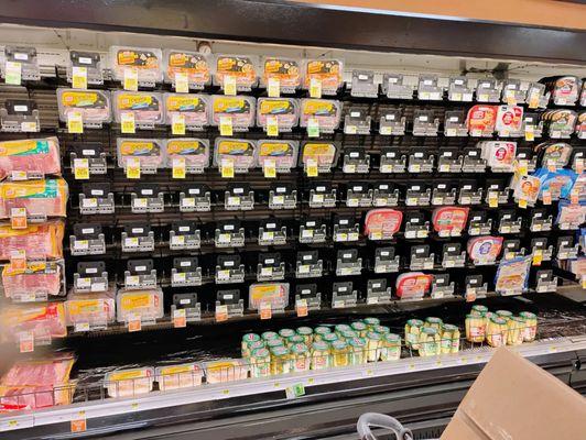 Empty shelves...