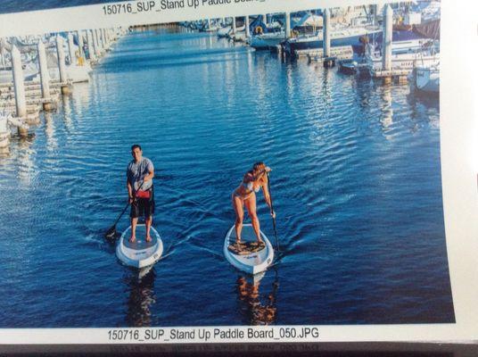 Krista and Wade paddle boarding in Cabrillo Marina in San Pedro