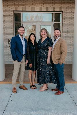 Meet our team! LR Dr. Wolf, Sandra (Lead Assistant), Daphne (Office Manager) and Dr. Honig