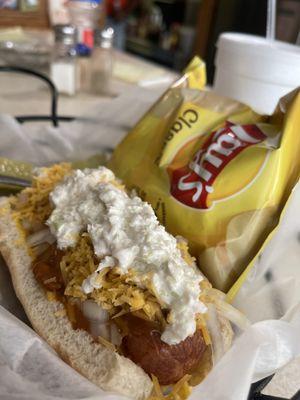 Famous fried hot dogs