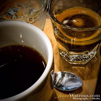 Coffee 2 Ways Flight. Espresso, Pour Over & Club Soda. (12/23/2016) #JesseWatrous