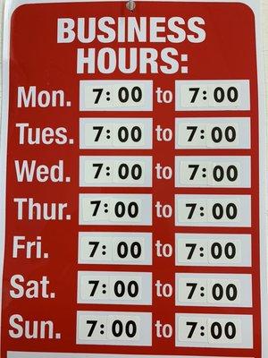 New Hours