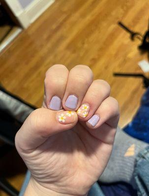 Gel manicure with flowers last spring
