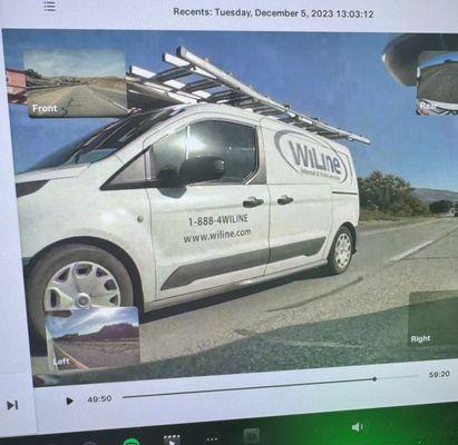 WiLine company vehicle driving recklessly through gilroy Ca on the 101