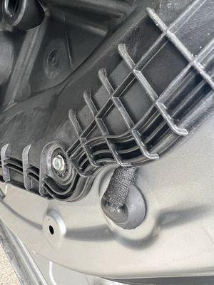 Wire crimped and disconnected