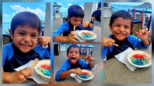 Kahiau getting his daily smile of shaved ice.