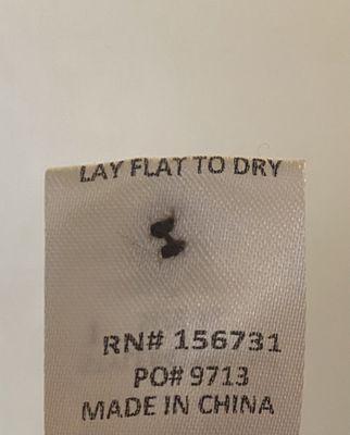 Tag stating items are from China.