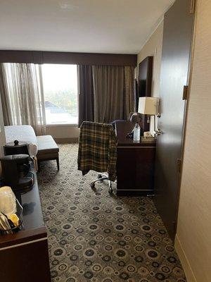 walking into the room