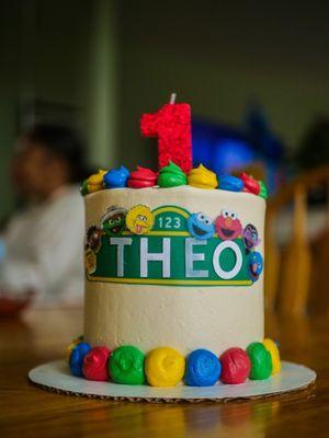 Sesame Street Themed funfetti Smash Cake