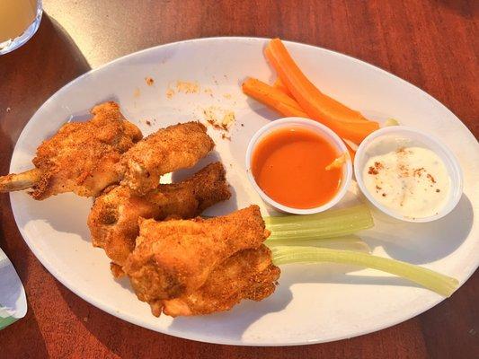 Dry rub Cajun chicken wings (2 already eaten - so good!)