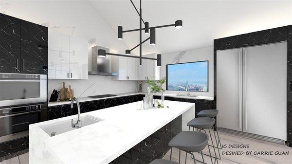 Luxury Modern Kitchen Rendering