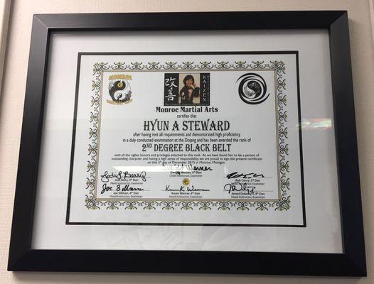 Dr Steward is a 2nd degree black belt! She really practices what she preaches, health!