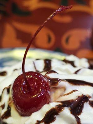 The Churro Cup Sunday dessert. Both the Churro Cup on the bottom and Vanilla Ice-cream Cream on the top were amazingly delicious!