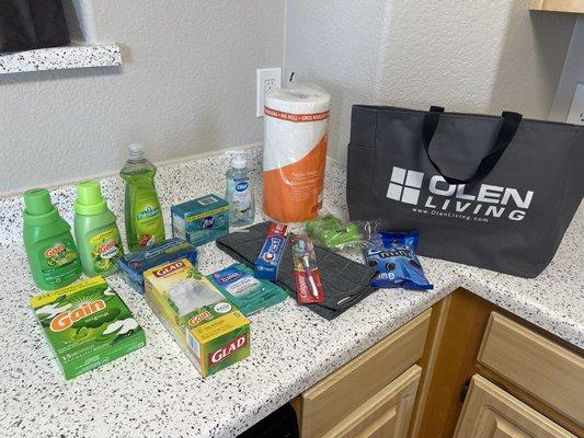 Welcome home goodie bag