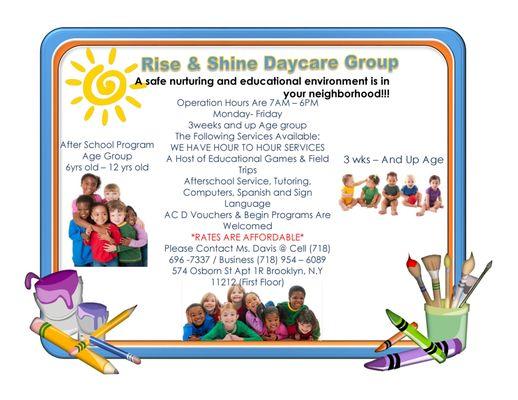 Rise and Shine Daycare Group