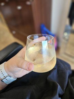 A glass of wine to unwind while processing!