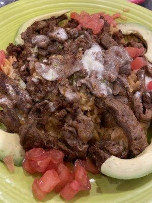 Steak & rice dish