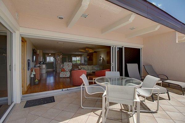 View from open balcony into penthouse condo #412