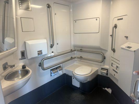 Restroom in train