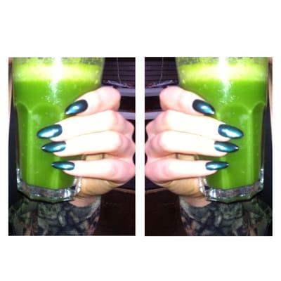 My greenish blue nails with black edges